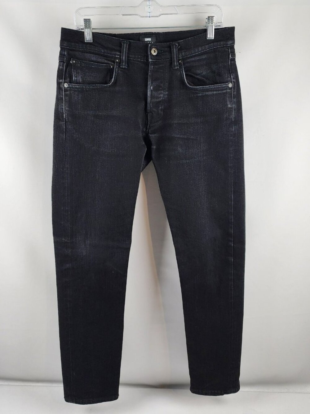 Edwin Jeans Mens 31x31 Black Straight Leg Denim Button Fly